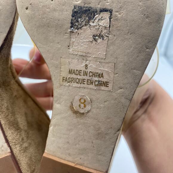 Jeffrey Campbell Mystical Brown Wedge Sandals Clear Strappy Women's size 8 - Picture 8 of 9